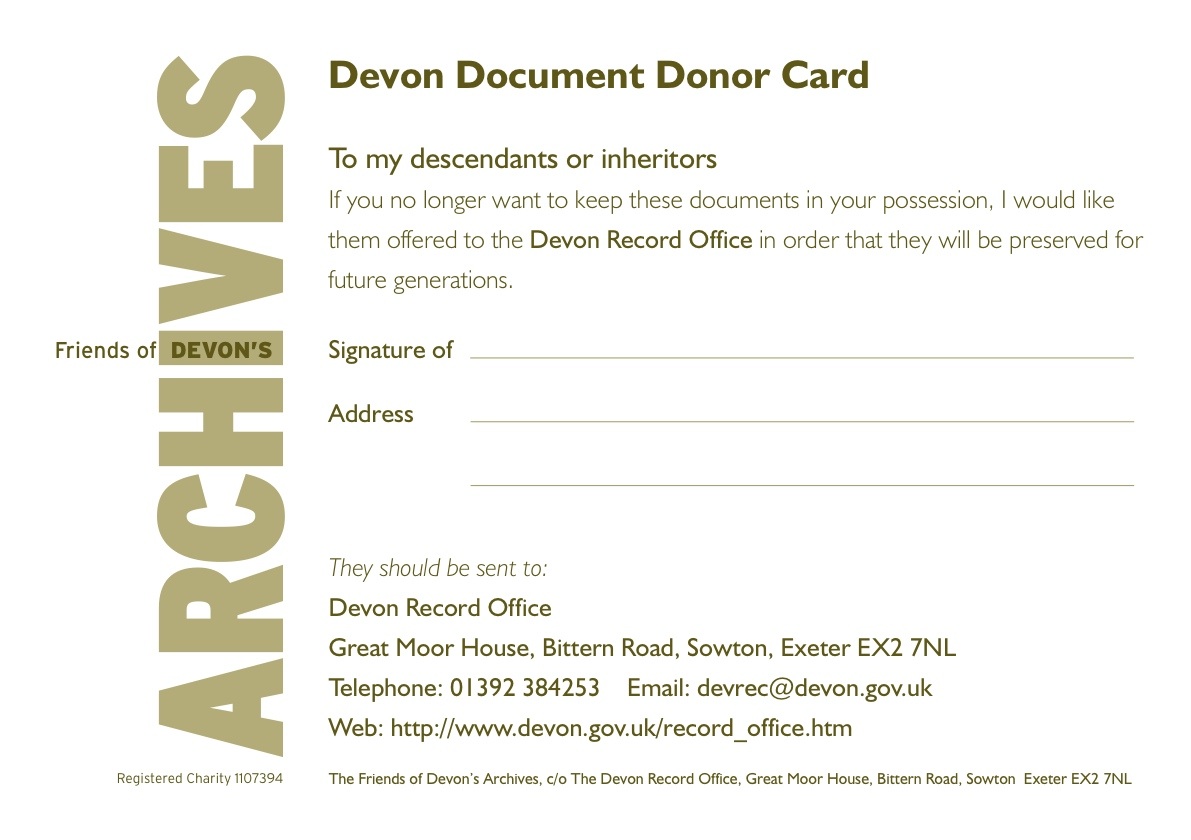 Devon Document Donor Card image